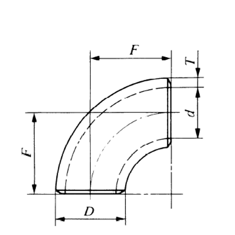 Відвід 457x22,2 мм, модель 5D, 90°, Тип A, сталь P265NL, бесшовний, ДСТУ EN 10253-2